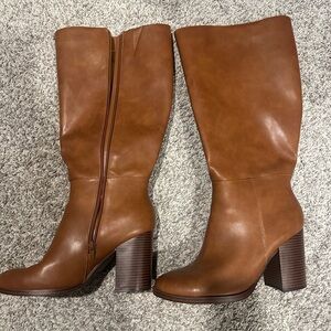 Unisa WIDE-CALF, Chic Tan/Brown Heeled Boots